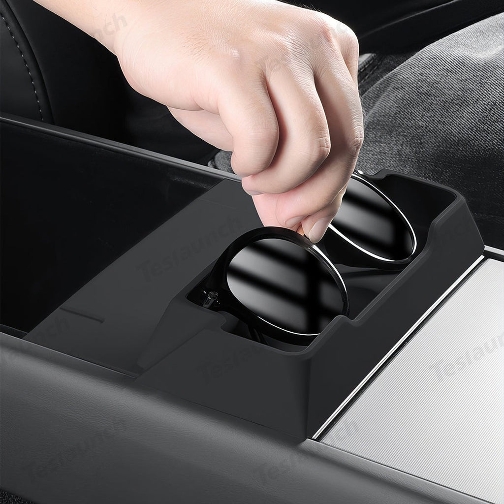 Multi-Functional Silicone Center Console Glasses Tray for Tesla Model Y Juniper 2025+