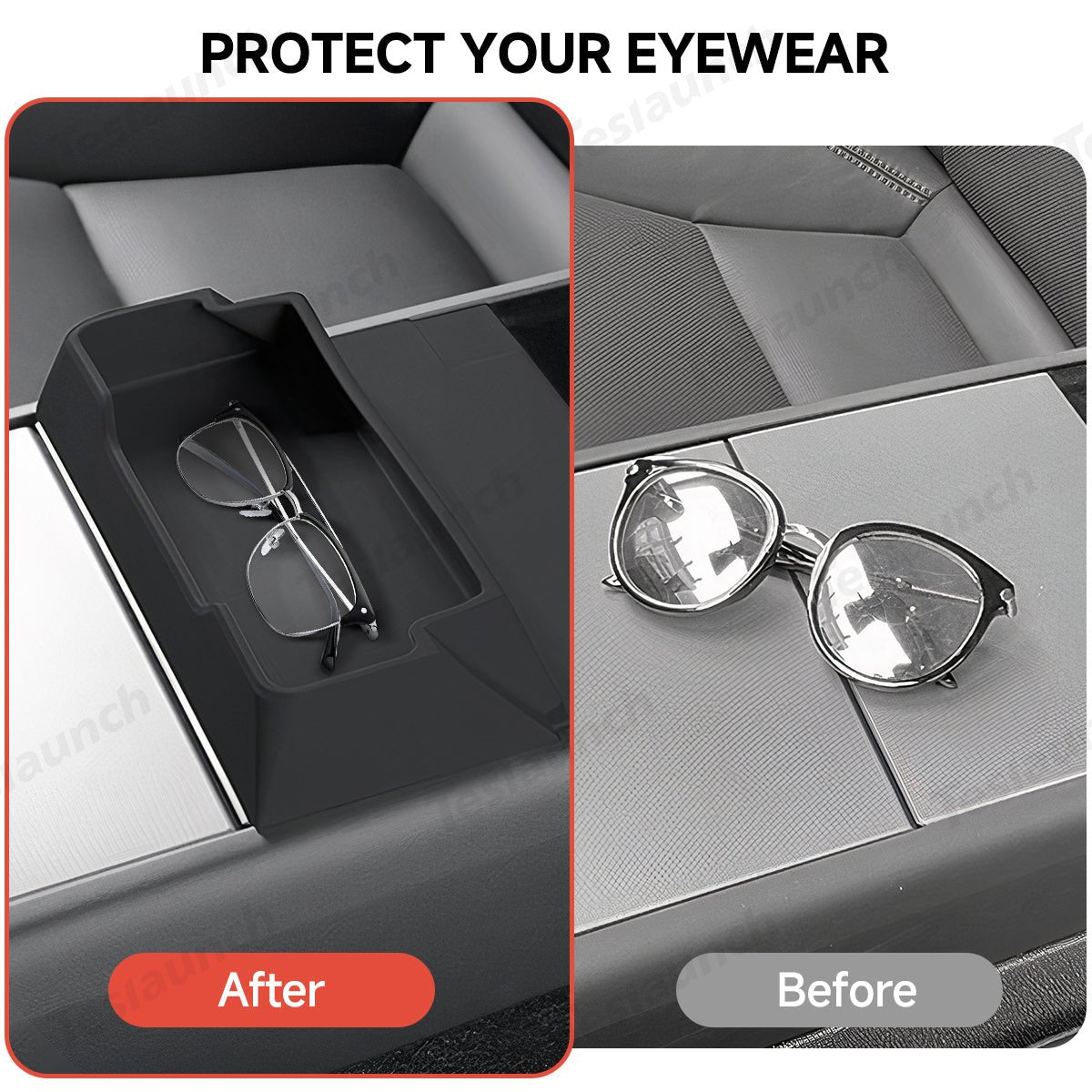 Multi-Functional Silicone Center Console Glasses Tray for Tesla Model Y Juniper 2025+