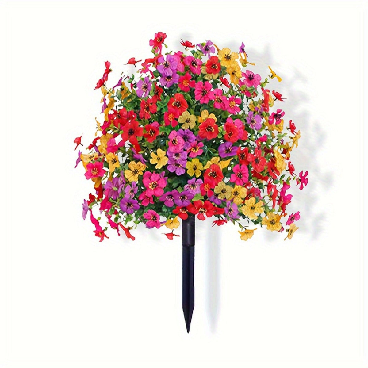 22 Inch Artificial Flower Stake with Multicolor Blooms for Garden, Yard & Lawn