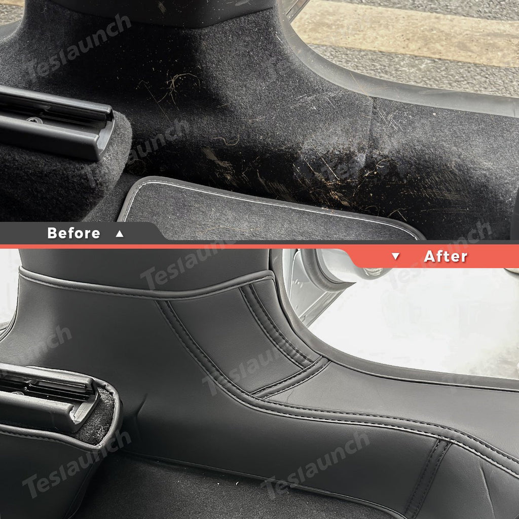 Napa Leather Door Sill Protectors 4-Piece Set – Full Coverage for Tesla Model Y Juniper 2025+