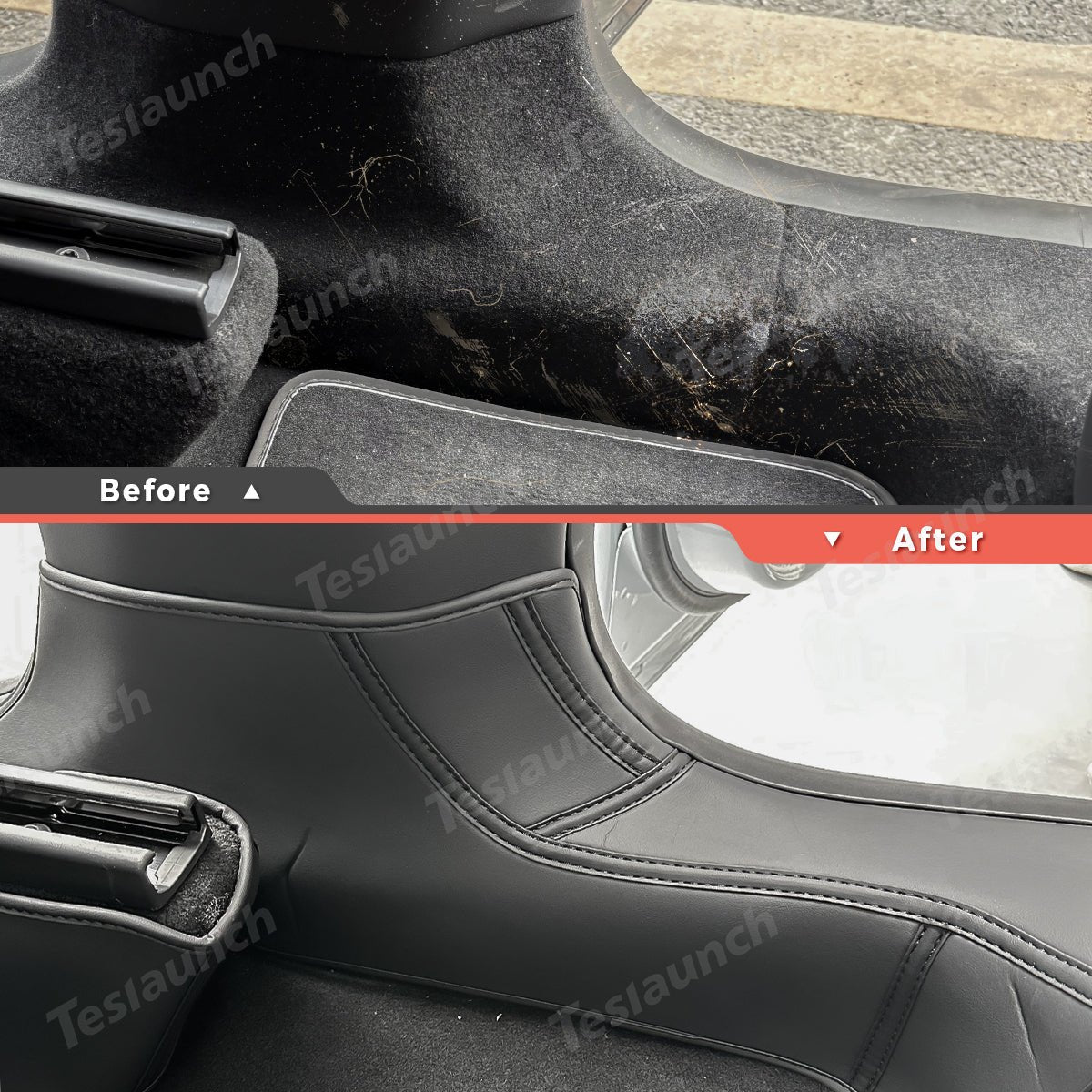 Napa Leather Door Sill Protectors 4-Piece Set – Full Coverage for Tesla Model Y Juniper 2025+