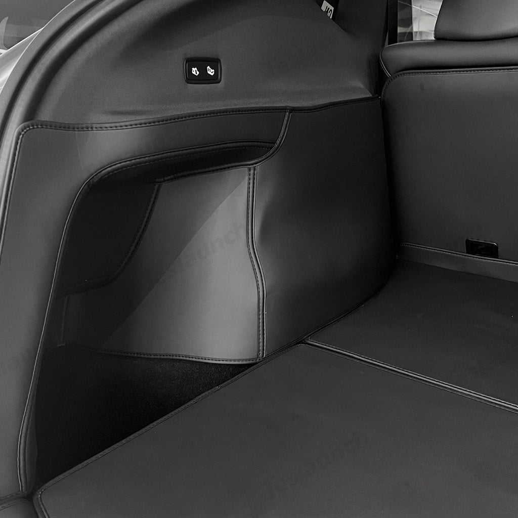 Napa Leather Rear Trunk Side Shields – Long-Lasting Protection 2-Piece Set for Tesla Model Y Juniper 2025+