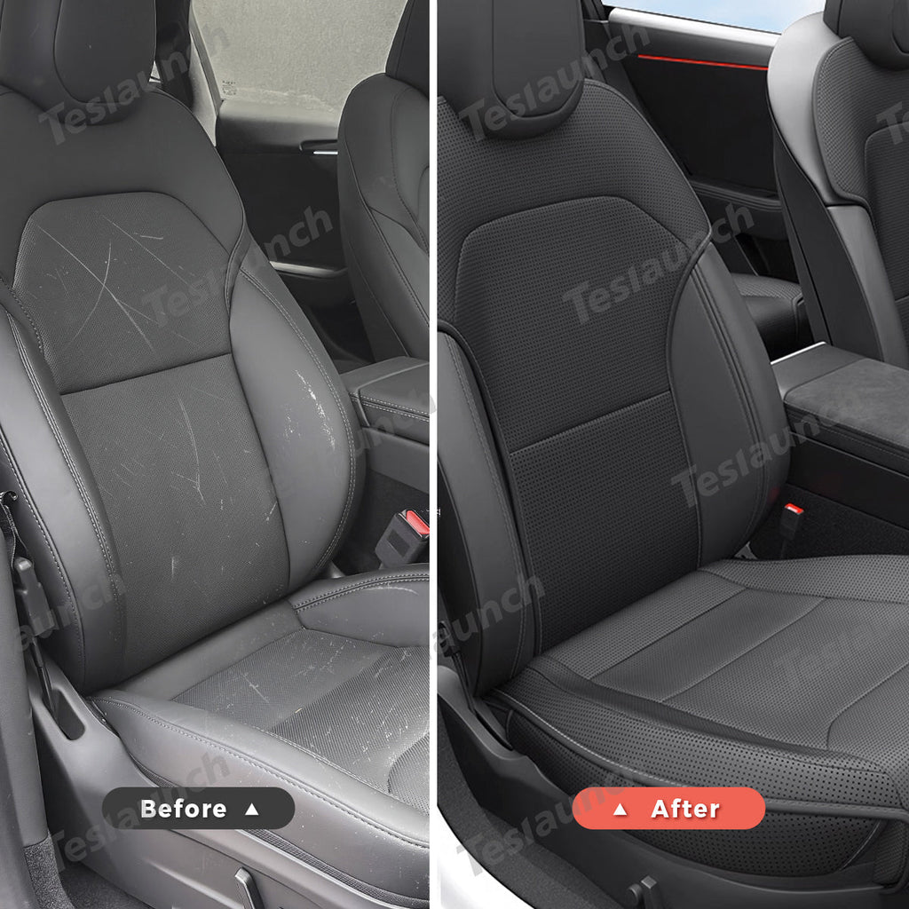 Napa Leather Seat Cushion Set – All-Season Ventilated Comfort for Tesla Model Y Juniper 2025+ (7-Piece Set)