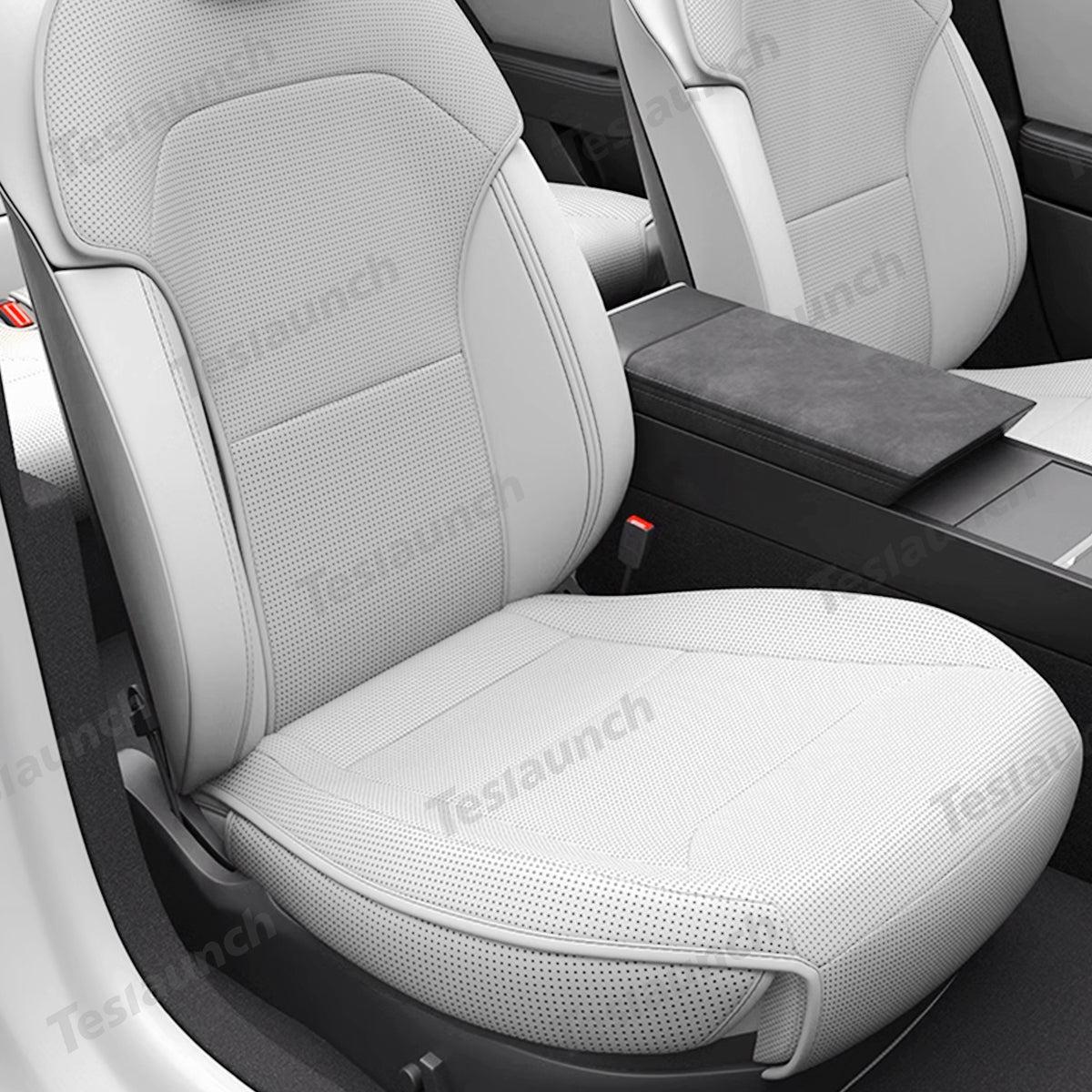 Napa Leather Seat Cushion Set – All-Season Ventilated Comfort for Tesla Model Y Juniper 2025+ (7-Piece Set)
