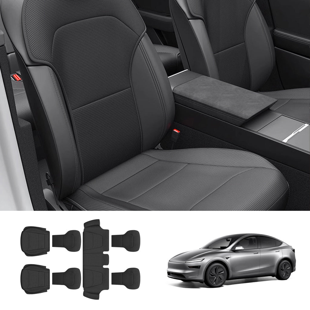 Napa Leather Seat Cushion Set – All-Season Ventilated Comfort for Tesla Model Y Juniper 2025+ (7-Piece Set)