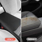 Nappa Leather Center Console Armrest Cover – Stylish Protection for Tesla Model Y Juniper 2025+