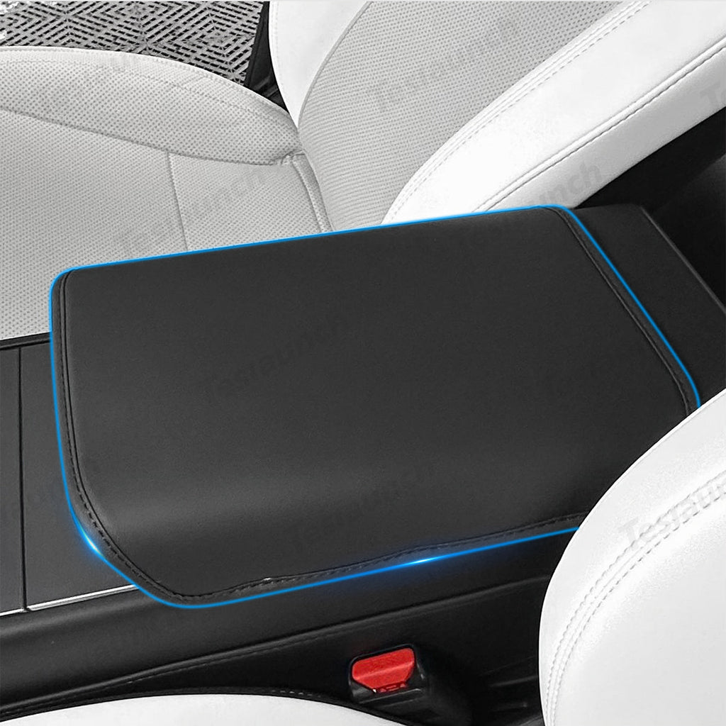 Nappa Leather Center Console Armrest Cover – Stylish Protection for Tesla Model Y Juniper 2025+