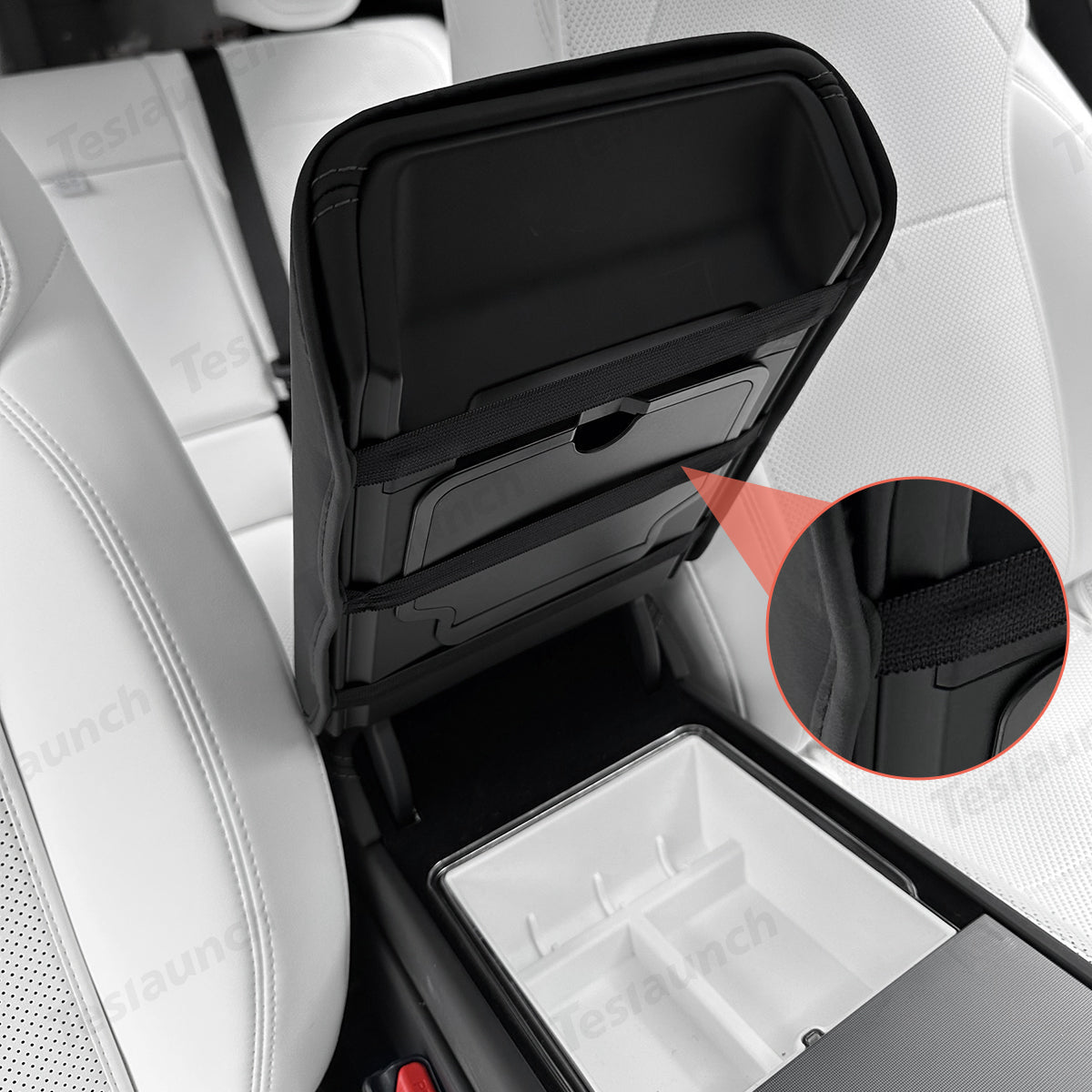 Nappa Leather Center Console Armrest Cover – Stylish Protection for Tesla Model Y Juniper 2025+