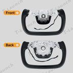 Nappa Leather Open-Bottom Yoke/Cyber Steering Wheel Driving Wheel Upgrade for Model Y Juniper/ Model 3 Highland