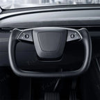 Nappa Leather Open-Bottom Yoke/Cyber Steering Wheel Driving Wheel Upgrade for Model Y Juniper/ Model 3 Highland