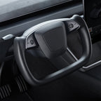 Nappa Leather Open-Bottom Yoke/Cyber Steering Wheel Driving Wheel Upgrade for Model Y Juniper/ Model 3 Highland