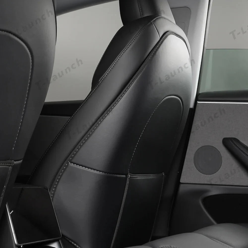 Nappa Leather Seat Back Kick Protector for Tesla Model Y Juniper 2025+ / Model 3 Highland 2024+