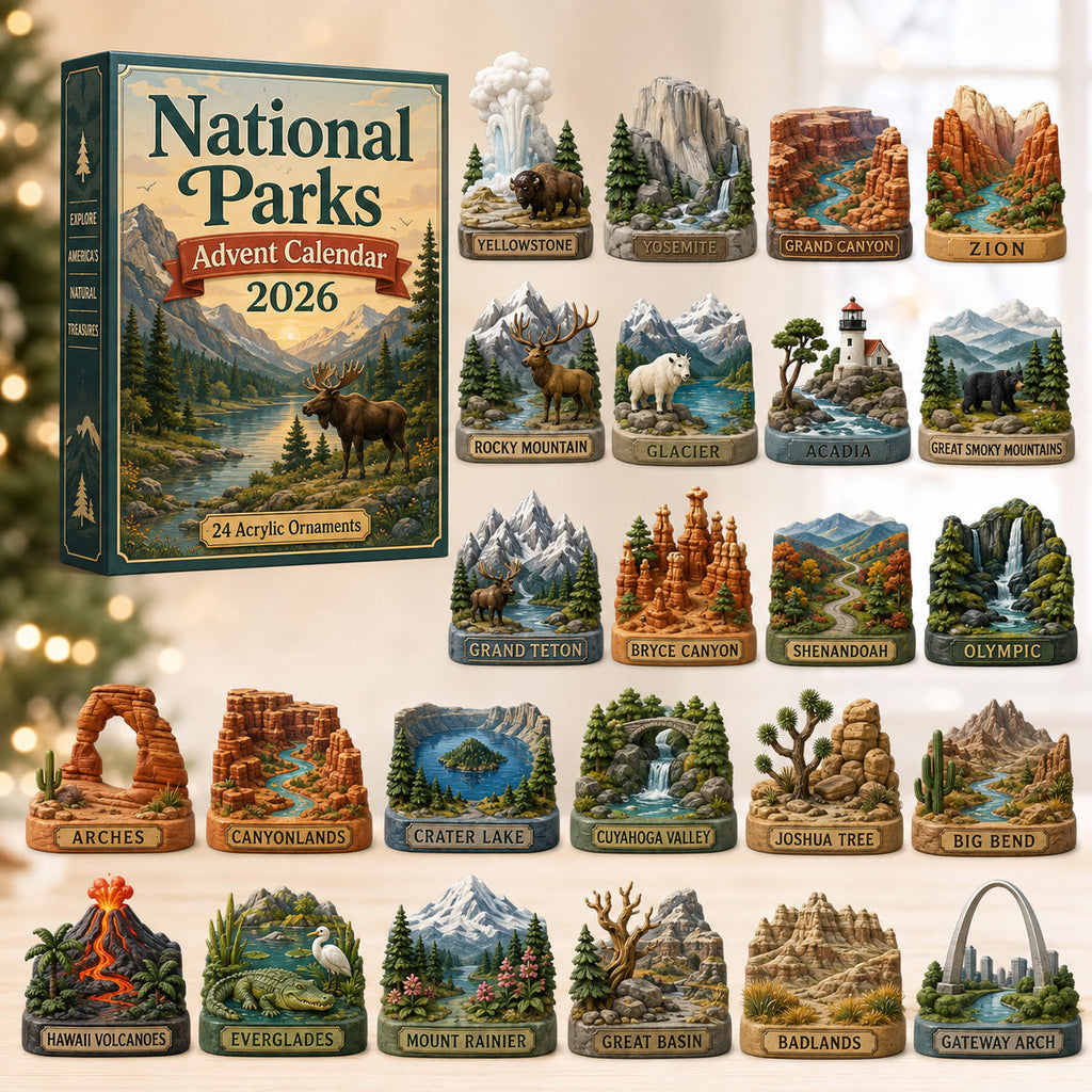 National Parks Advent Calendar 2026 - 24 National Parks Christmas Ornaments