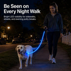 MirokenNightGlow LED Light-Up Dog Leash for Night Walks - USB Rechargeable Safety Leash That Helps Your Dog Stay Visible in the Dark