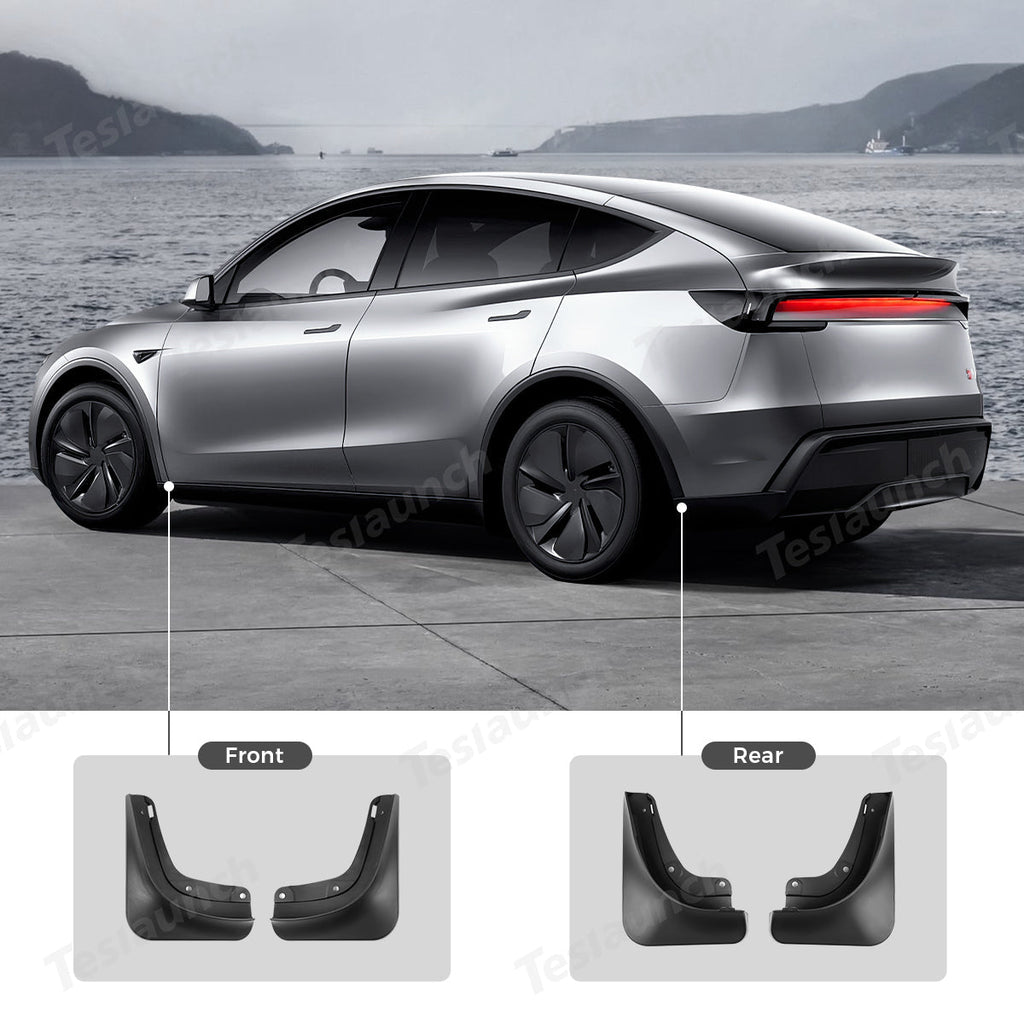 No-Drill Front & Rear Fender Mud Flaps for Tesla Model Y Juniper 2025+（4 PCS）