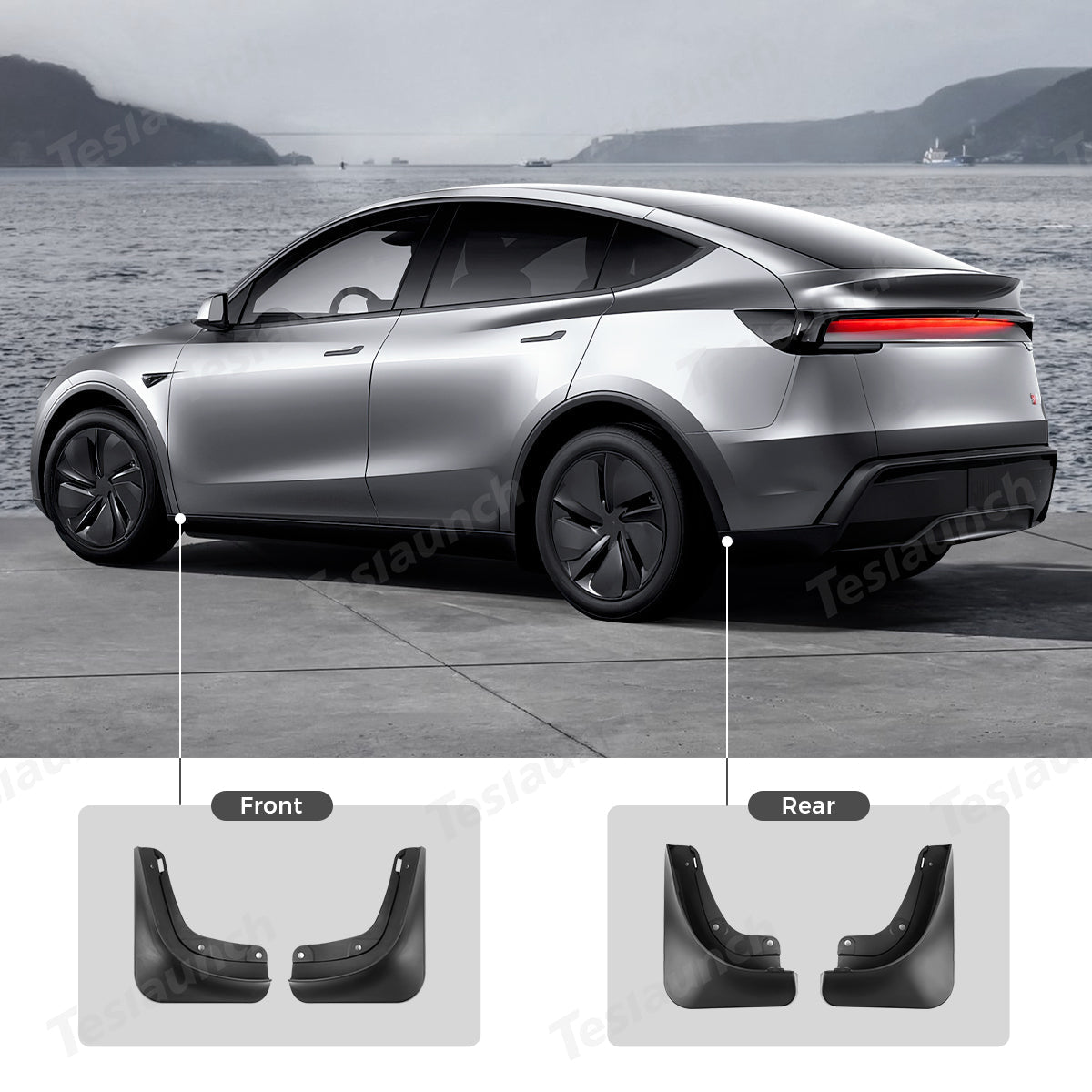 No-Drill Front & Rear Fender Mud Flaps for Tesla Model Y Juniper 2025+（4 PCS）