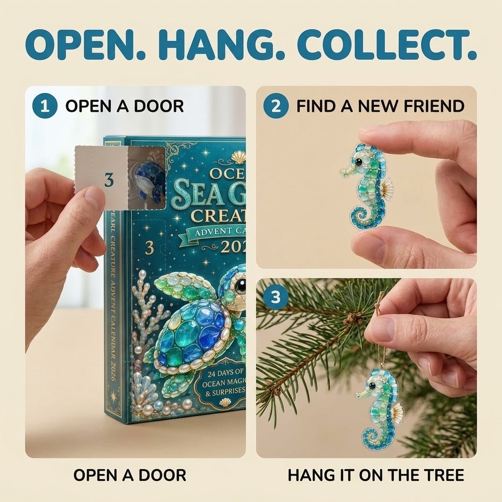 Ocean Sea Glass Sea Creature Advent Calendar 2026 - 24 Ornaments