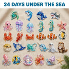 Ocean Sea Glass Sea Creature Advent Calendar 2026 - 24 Ornaments