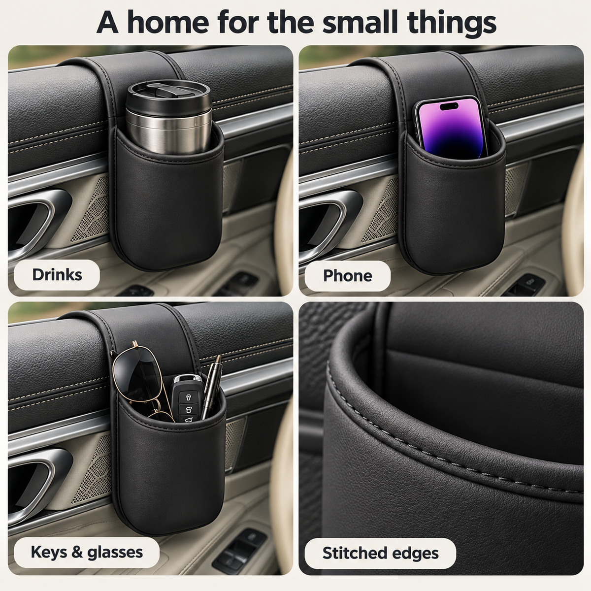 Door-Side Cup Holder Car Storage Organizer