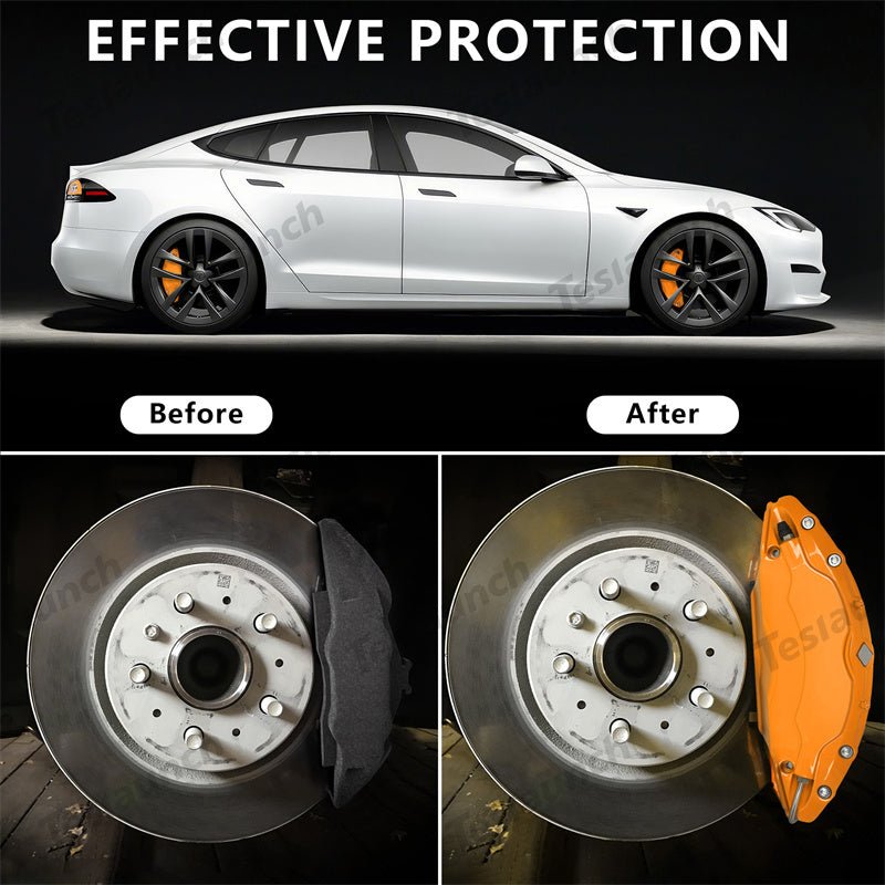 Orange 2021-2026 Model S/X Brake Caliper Covers (4Pcs) for Tesla