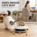 MirokenPawOrbit UFO Motion-Activated Cat Treat Dispenser Toy - Interactive Puzzle Feeder for Indoor Cats, Keeps Cats Busy While You Work
