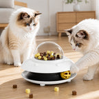 MirokenPawOrbit UFO Motion-Activated Cat Treat Dispenser Toy - Interactive Puzzle Feeder for Indoor Cats, Keeps Cats Busy While You Work