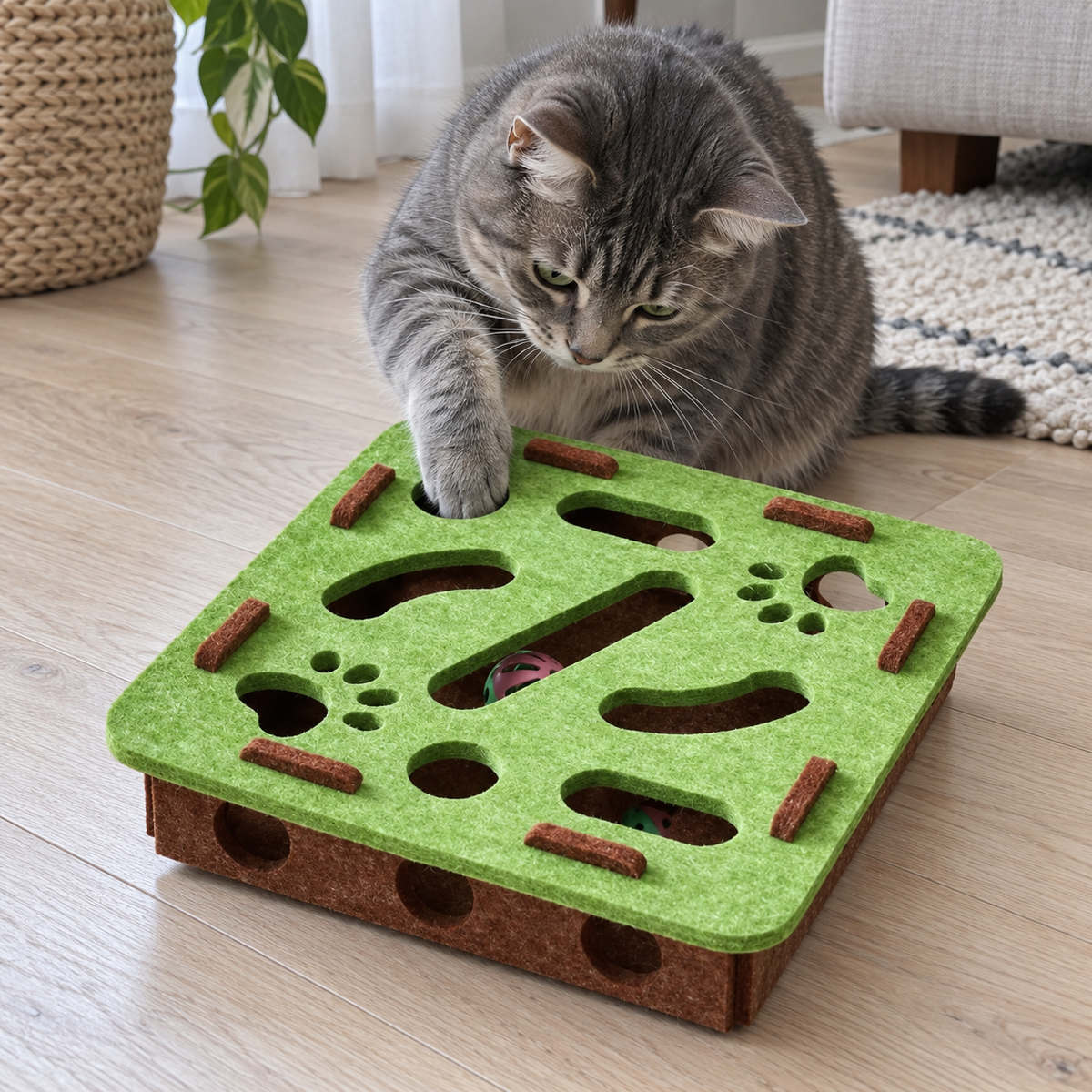 Pawpath Felt Cat Puzzle Maze