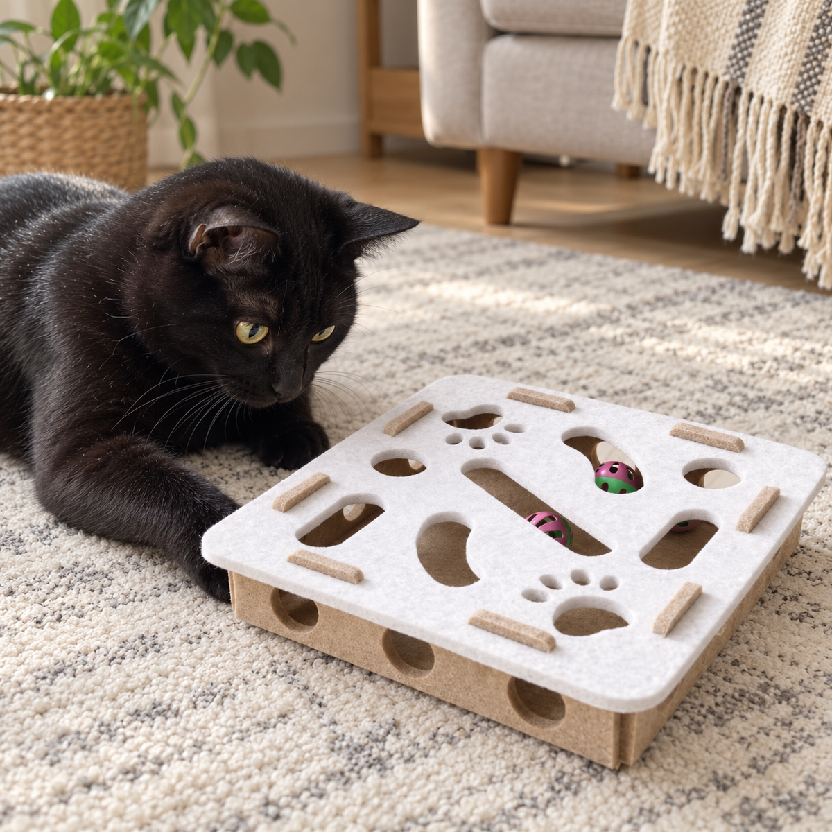 Pawpath Felt Cat Puzzle Maze