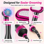 Miroken4-in-1 Pet Dryer Brush for After-Bath Grooming, Low-Noise Dog & Cat Hair Dryer Comb for Easier Drying, Brushing & Detangling