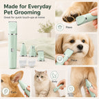 Miroken4-in-1 Cordless Pet Grooming Trimmer for Dogs & Cats - At-Home Paw, Face & Body Hair Touch-Ups for Nervous Pets
