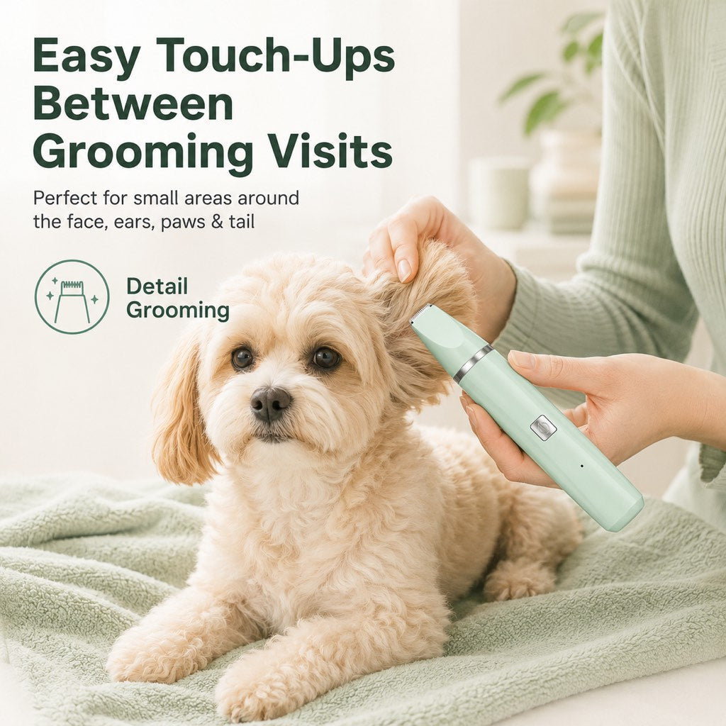 Miroken4-in-1 Cordless Pet Grooming Trimmer for Dogs & Cats - At-Home Paw, Face & Body Hair Touch-Ups for Nervous Pets