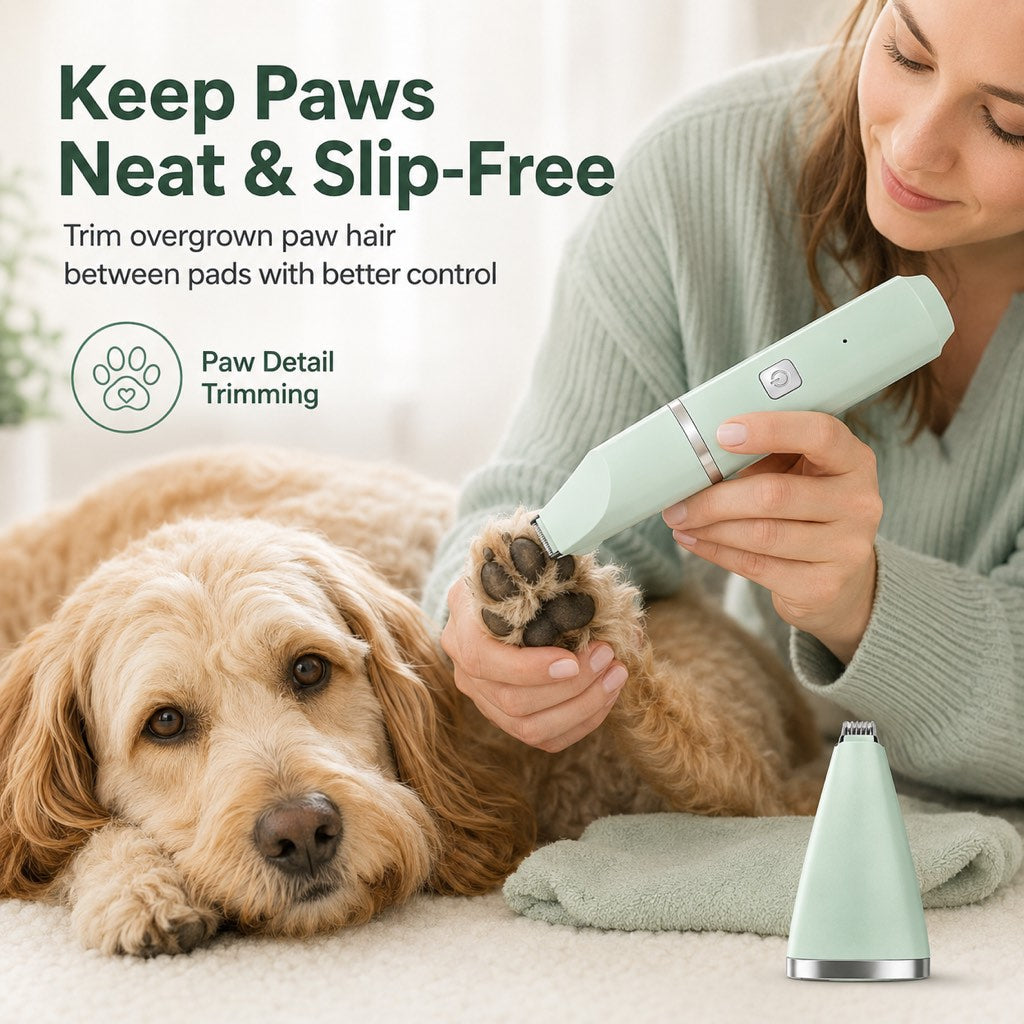Miroken4-in-1 Cordless Pet Grooming Trimmer for Dogs & Cats - At-Home Paw, Face & Body Hair Touch-Ups for Nervous Pets