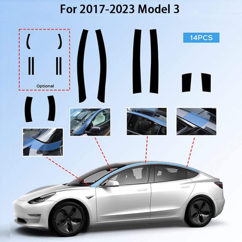 Pillar Delete for Tesla Model 3/Y- Glossy Black