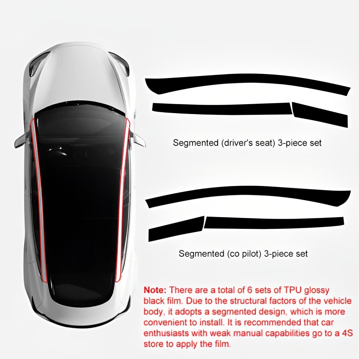 Pillar Delete for Tesla Model 3/Y- Glossy Black