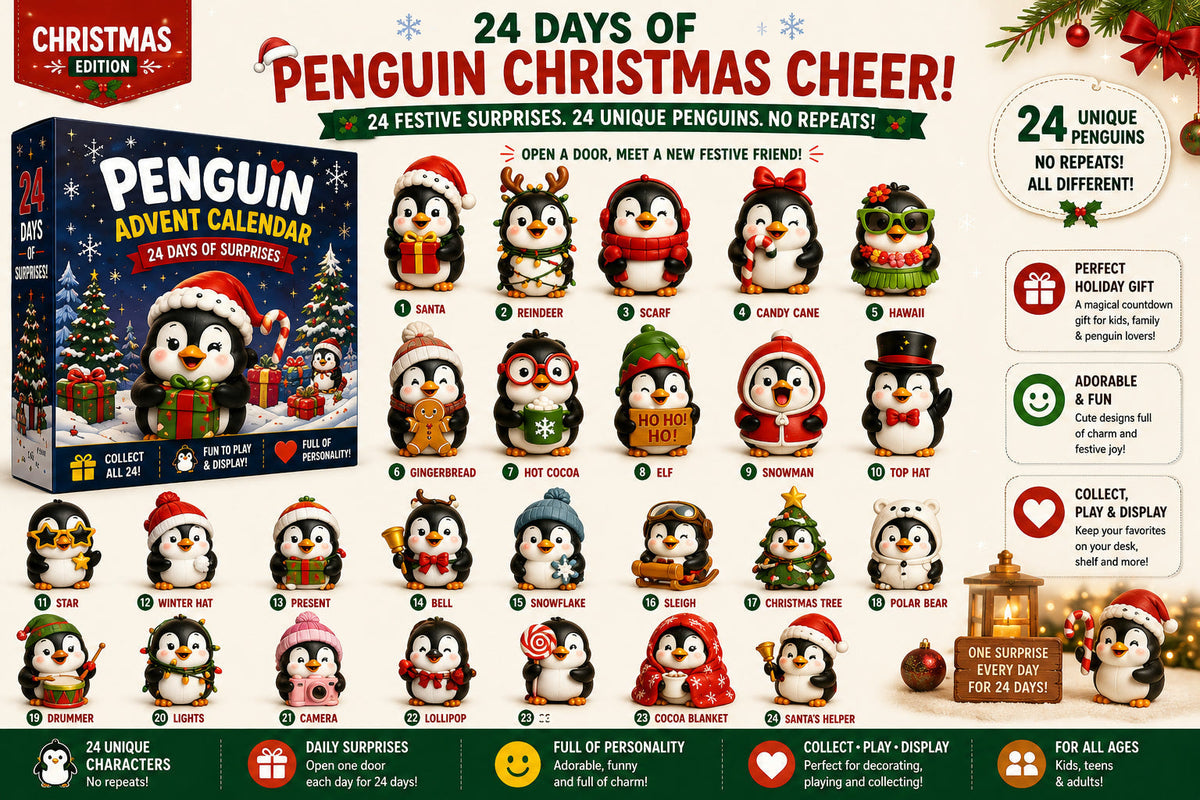 Penguin Advent Calendar 2026 - 24 Unique Penguin Figurines