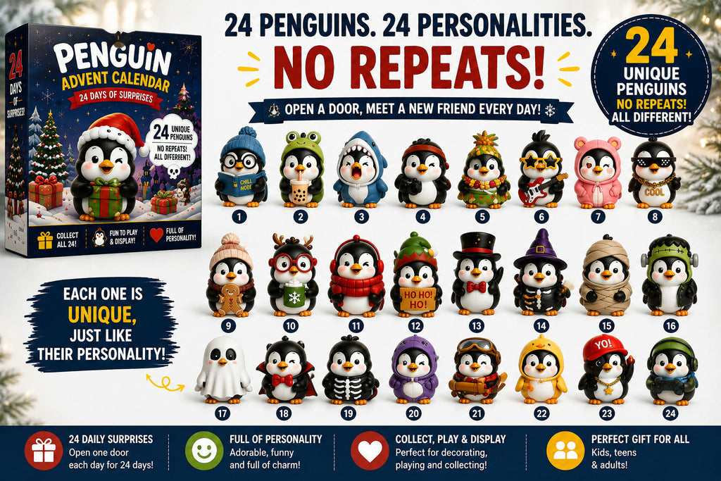 Penguin Advent Calendar 2026 - 24 Unique Penguin Figurines