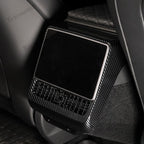 Plaid Rear Air Vent Screen Protector Frame (Carbon Fiber Pattern ABS) for Tesla Model Y Juniper 2025+