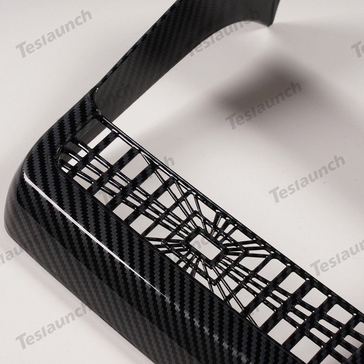 Plaid Rear Air Vent Screen Protector Frame (Carbon Fiber Pattern ABS) for Tesla Model Y Juniper 2025+