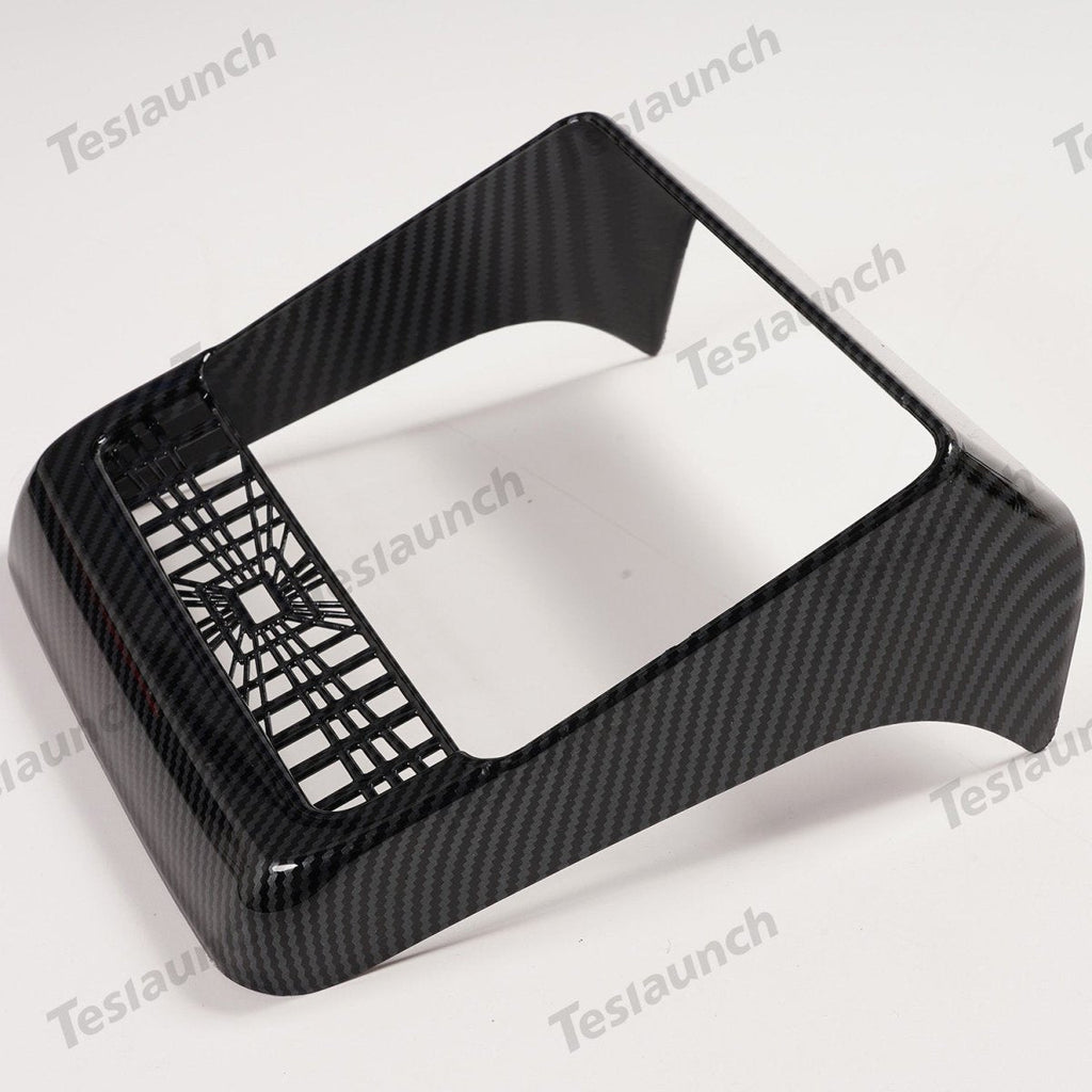 Plaid Rear Air Vent Screen Protector Frame (Carbon Fiber Pattern ABS) for Tesla Model Y Juniper 2025+