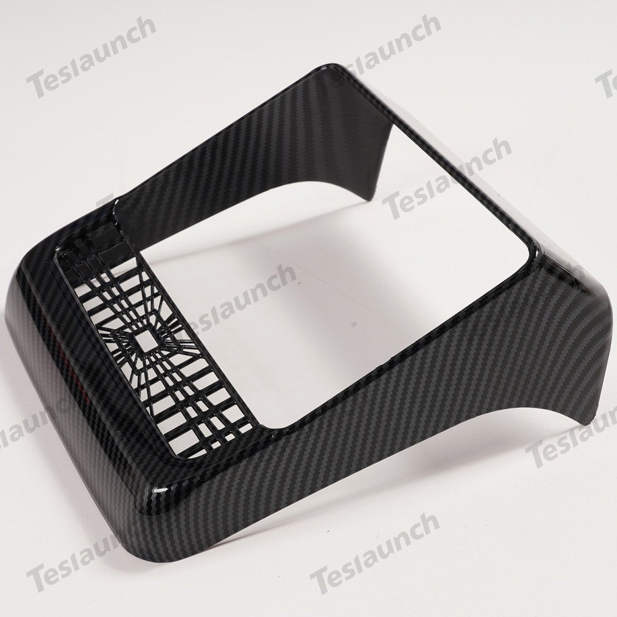 Plaid Rear Air Vent Screen Protector Frame (Carbon Fiber Pattern ABS) for Tesla Model Y Juniper 2025+
