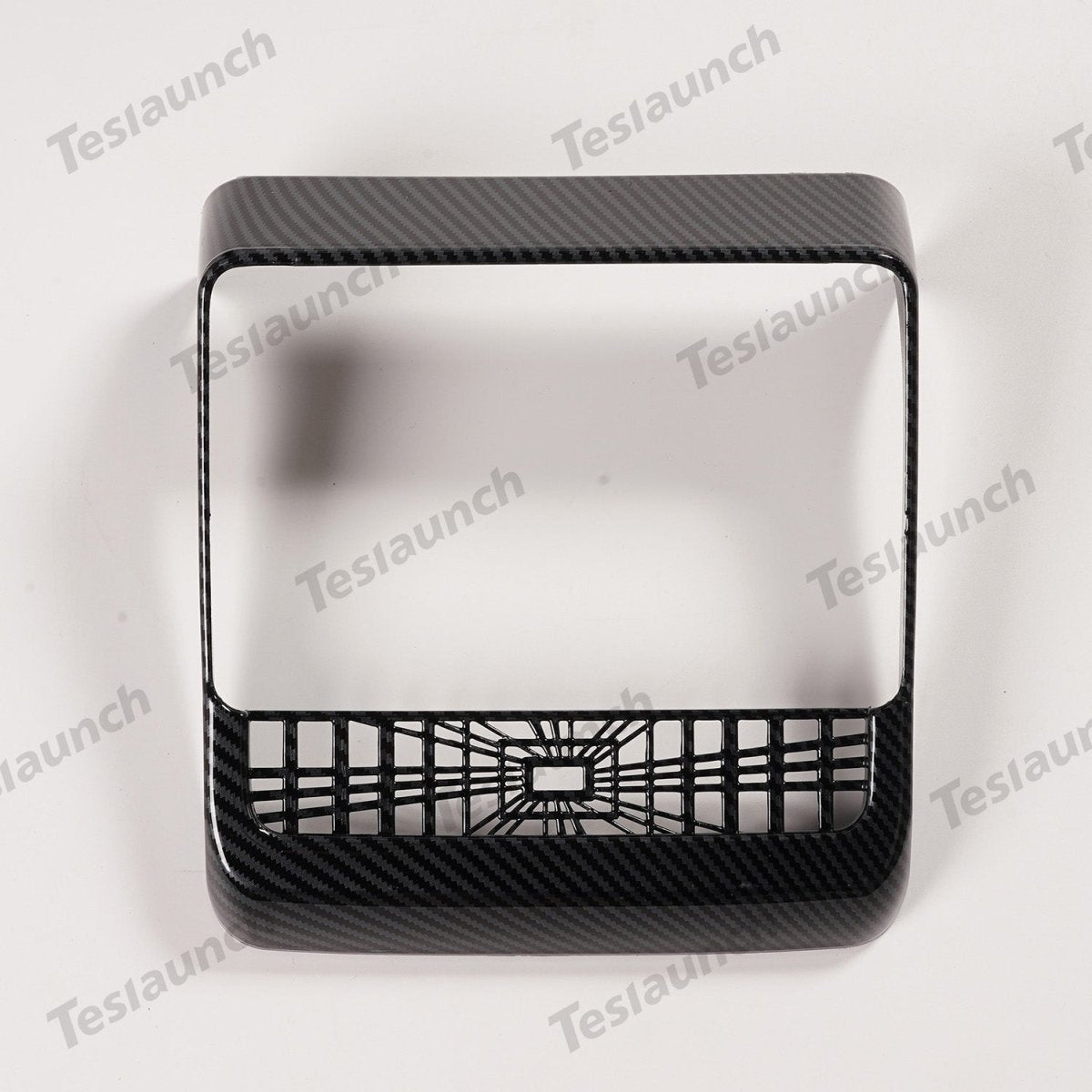 2024+ Model 3 Highland Plaid Rear Air Vent Screen Protector Frame (Carbon Fiber Pattern ABS) For Tesla