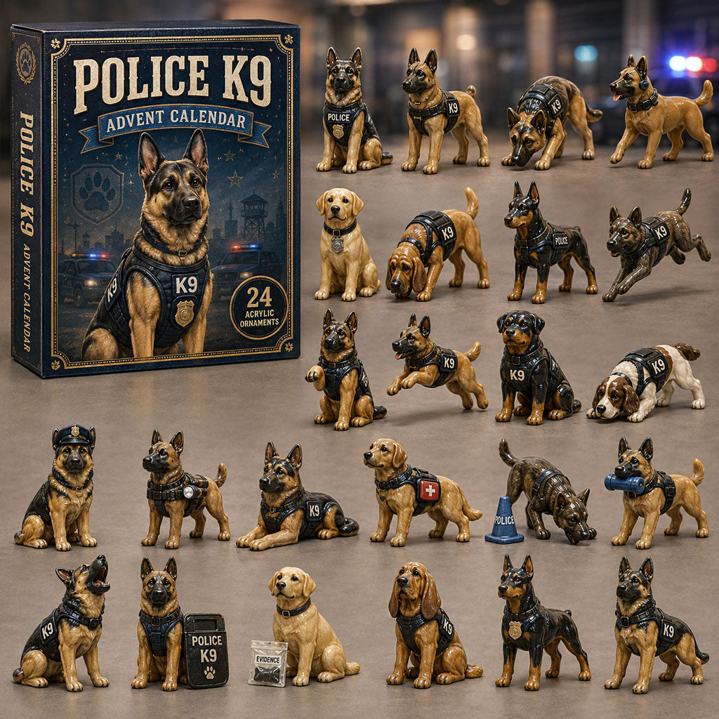 Police K9 Advent Calendar 2026 - 24 K9 Christmas Ornaments