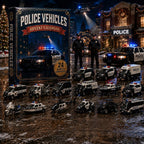 Police Vehicles Advent Calendar 2026 - 24 Acrylic Police Car Ornaments