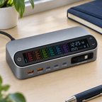 Portline LCD Desktop GaN Charging Station