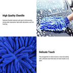 Premium Chenille Car Wash Gloves (2-Pack) | Scratch-Free | Super Absorbent | 3 Colors