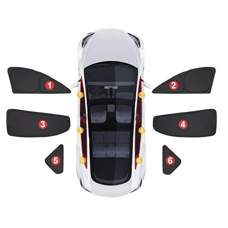 2017+ Model 3 Sun Visor for Tesla- Privacy and Thermal Insulated Sunshades Curtains