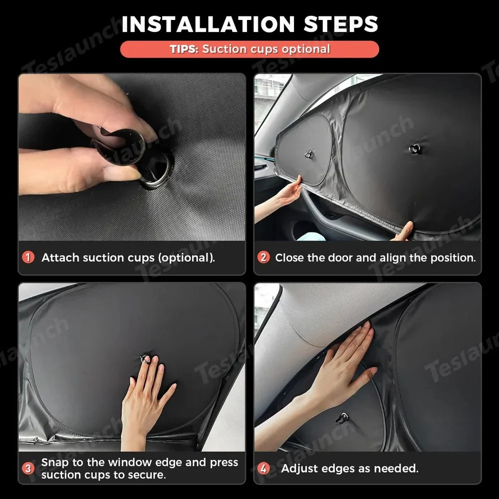 Privacy & Thermal Insulated Sunshades Curtains for Tesla Model 3 Highland Standard 2025+