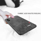 Luxury Fabric Hard Back Cover For iPhone Models