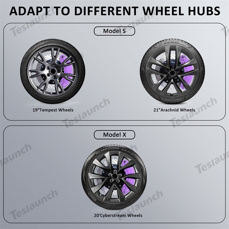 Purple 2021-2026 Model S/X Brake Caliper Covers (4Pcs) for Tesla