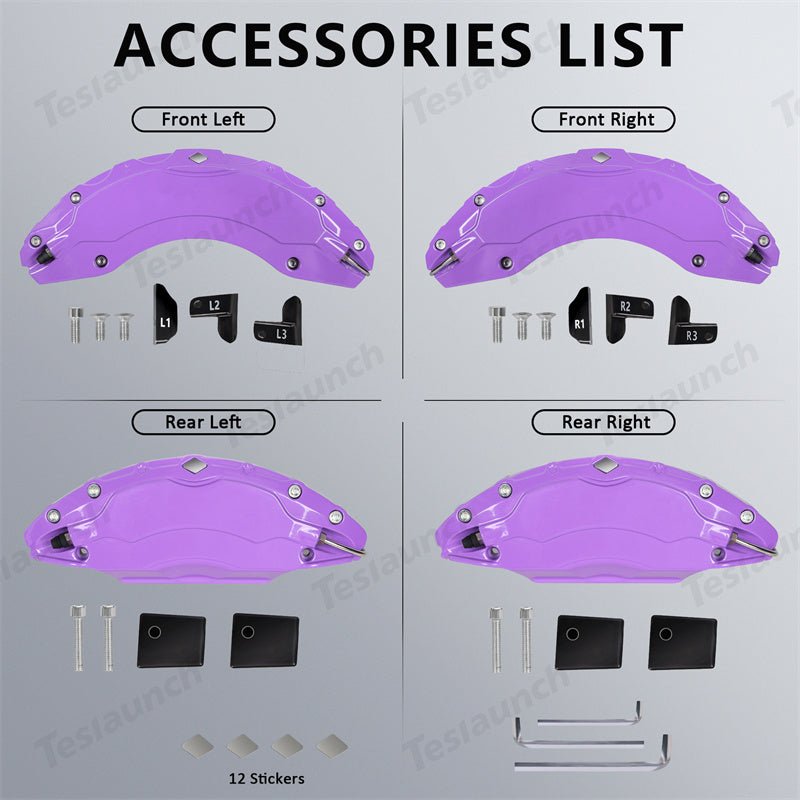 Purple 2021-2026 Model S/X Brake Caliper Covers (4Pcs) for Tesla
